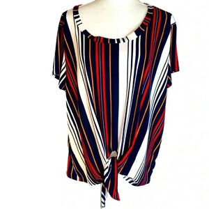 WEST Coast Love 2X Front Tie Top Short Sleeves